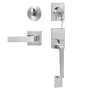Entry Door Handle and Deadbolt Set Satin Nickel Square Handle with Lever