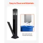 Cigarette Butt Receptacle, Weatherproof Cigarette Butt Container with 4 Disposal Openings & Top Cover, Freestanding Outdoor Ciga