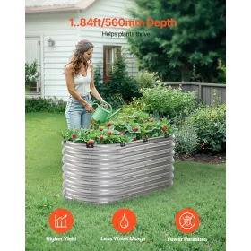 Højbed i metal 12x6x6 cm, galvaniseret, sølvfarvet