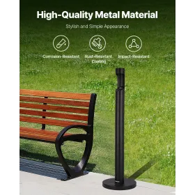 Cigarette Butt Receptacle Freestand Outdoor Cylinder Butt Disposal Black