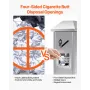 Cigarette Butt Receptacle, Square Cigarette Butt Container with 4 Disposal Openings & Top Cover, Stainless Steel Outdoor Cigaret