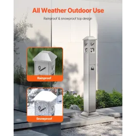 Steel Electrical Box, 24"x 20"x 8", 304 Stainless Steel Electrical Enclosure Box, Wall-Mounted Outdoor Electrical Electronic