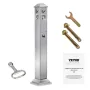 Cigarette Butt Receptacle, Square Cigarette Butt Container with 4 Disposal Openings & Top Cover, Stainless Steel Outdoor Cigaret