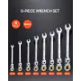 Flex-hoved skraldestrengning Sæt 8 pc-metrisk 8 mm-17 mm med