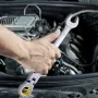 Flex-Head Ratcheting Wrench Set, 8-piece Combination Wrench Set with Roll-up Pouch, Cr-V Steel Flexible Ratcheting Wrench Set Me