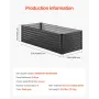Højbed i metal til have, 15x9x60 cm, galvaniseret plantekasse