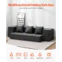 Folding Sofa Bed, 3-in-1 Foldable Couch Bed with 3 Pillows and Washable Cover, 25D High Density Memory Foam Convertible Sleeper 