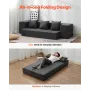 Folding Sofa Bed, 3-in-1 Foldable Couch Bed with 3 Pillows and Washable Cover, 25D High Density Memory Foam Convertible Sleeper 