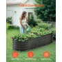 Metal Raised Garden Bed, 6.53 x 1.96 x 1.4 ft Outdoor Galvanized Planter Box, Open Bottom, Large Oval Planter Raised Bed for Gar