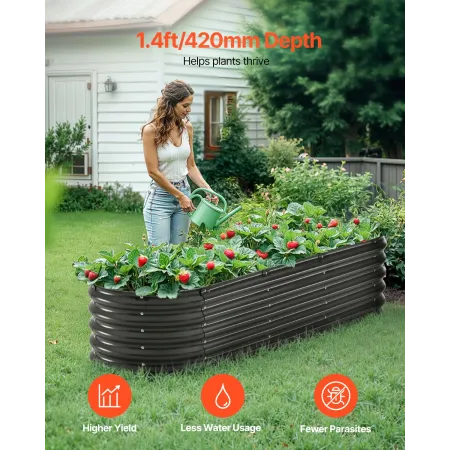 Højbed i metal 6,56x1,96x1,4 ft galvaniseret plantekasse