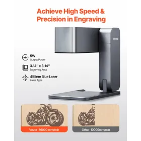 Portable Laser Engraver 600 mm/s 5W High-speed Handheld Engraving Machine  3.14'' X 3.14'' Engraving Area Compatible With