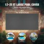 Poolsikkerhedsdækning, 13x26 ft i jorden poolafdækning, kul i