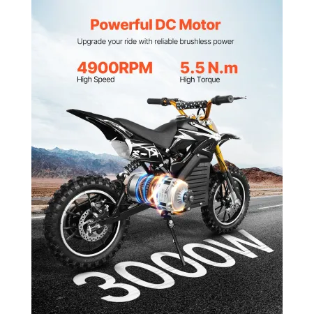 3000W Electric Brushless DC Motor, 72V 4900rpm Go Kart Electric Motor, Electric Dirt Bike Motor Engine for E-Bike Motorcycle Sco