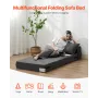 Folding Sofa Bed, 3-in-1 Foldable Couch Bed with 2 Pillows and Washable Cover, 25D High Density Memory Foam Convertible Sleeper 