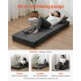 Folding Sofa Bed, 3-in-1 Foldable Couch Bed with 2 Pillows and Washable Cover, 25D High Density Memory Foam Convertible Sleeper 