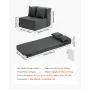 Folding Sofa Bed, 3-in-1 Foldable Couch Bed with 2 Pillows and Washable Cover, 25D High Density Memory Foam Convertible Sleeper 
