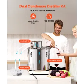 Moonshine Still 13 Gal Water Alkohol Distiller Brewing Kit Rustfrit stål