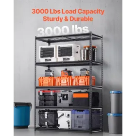 Opbevaringshylder 5 Tier Justerbar Heavy Duty Garage Hylder Enhed 3000 lbs