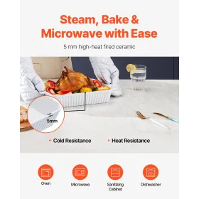 Ceramic Baking Dish Rectangular Casserole Dish Deep for Baking & Serving