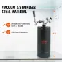 Beer Growler Tap System, 128Oz 4L Mini Keg, 304 Stainless Steel Pressurized Beer Growler, Keg Growler with Pressure Display, CO2