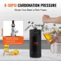 Beer Growler Tap System, 128Oz 4L Mini Keg, 304 Stainless Steel Pressurized Beer Growler, Keg Growler with Pressure Display, CO2