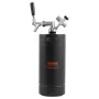 Beer Growler Tap System, 128Oz 4L Mini Keg, 304 Stainless Steel Pressurized Beer Growler, Keg Growler with Pressure Display, CO2
