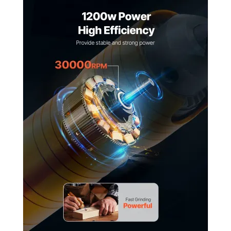 Flex Shaft Grinder, 1200W 30,000RPM Electric Flex Shaft Rotary Tool Carver, Multi-functional Hanging Grinding Machine with 31PCS