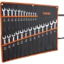 Combination Wrench Set, 25-Piece Open End Wrench Set with Roll-up Pouch, Carbon Steel Wrench Set Metric 6 mm to 32 mm, Ideal for