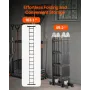 Multi-Purpose Folding Ladder, 7-in-1 Tall Extension Step Ladder, A Frame 4 Step with Scaffolding Plank Telescoping Ladder, 15.5f