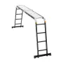 Multi-Purpose Folding Ladder, 7-in-1 Tall Extension Step Ladder, A Frame 4 Step with Scaffolding Plank Telescoping Ladder, 15.5f