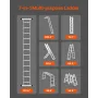 Multi-purpose foldende stige 7-i-1 3 Trin 12ft rækkevidde til