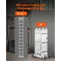 Multi-purpose foldende stige 7-i-1 3 Trin 12ft rækkevidde til
