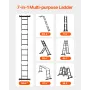 Multi-purpose foldende stige 7-i-1 3 Trin 12ft med stillads