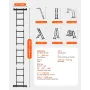 Multi-purpose foldende stige 7-i-1 3 Trin 12ft med stillads