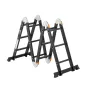 Multi-Purpose Folding Ladder, 7-in-1 Tall Extension Step Ladder, A Frame 3 Step with Scaffolding Plank Telescoping Ladder, 12ft 