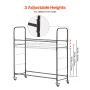 Rolling Tire Storage Rack, 2-Shelf Tire Holder and Transport Trailer for Garage, Heavy-Duty Steel Tire Storage Cart with Wheel, 