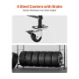 Rolling Tire Storage Rack, 2-Shelf Tire Holder and Transport Trailer for Garage, Heavy-Duty Steel Tire Storage Cart with Wheel, 