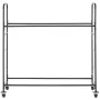 Rolling Tire Storage Rack, 2-Shelf Tire Holder and Transport Trailer for Garage, Heavy-Duty Steel Tire Storage Cart with Wheel, 