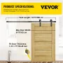 Sliding Barn Door Hardware Kit, 365.8 cm Barn Door Kit, 149.7 kg Load-bearing Double Barn Door Hardware Kit, Carbon Steel Barn D