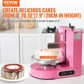 Cake Decorating Machine Cake Frosting Spreading for 4" to 12" Cake Pink