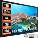 130 tommer projektionsskærm 16: 9 4K HDTV filmskærm fast ramme 3D -projektorskærm til 4K HDTV -biograf udendørs