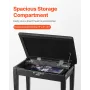 Piano Keyboard Bench Storage Padded Seat Wooden Vanity Bookcase Stool 560x350x485mm