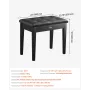 Piano Keyboard Bench Storage Padded Seat Wooden Vanity Bookcase Stool 560x350x485mm
