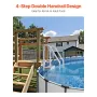 Swimming Pool Ladder, 4-Step Double Handrails Stairs with Non-slip Heavy Duty Steps, Reliable 400 lbs Max Load Capacity, for 48-