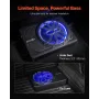 10" 440W Underseat Car Subwoofer, Slim Powered Car Subwoofers with Blue Ambient Light, Low Profile Audio Sub Under the Seat with
