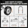 Sliding Gate Kit, 6” Rolling Gate Hardware Kit C-type, Wheel Carrier with Two 6" Wheels Support, Heavy Duty Sliding Gate Rollers