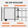 Sliding Gate Kit, 6” Rolling Gate Hardware Kit C-type, Wheel Carrier with Two 6" Wheels Support, Heavy Duty Sliding Gate Rollers