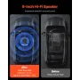 8" 400W Underseat Car Subwoofer, Slim Powered Car Subwoofers Under the Seat, Low Profile Audio Sub Built-in Amplifier, High/Low 