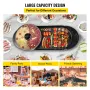 2 in 1 BBQ Pan Grill and Hot Pot with Divider Multifunctional Teppanyaki Grill Pot, Separate Dual Temperature Control Electric B