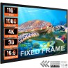110Inch Diagonal Projector Screen 16:9 4K HD Projector Screen Movie Screen Fixed Frame 3D Projector Screen for Home Threater